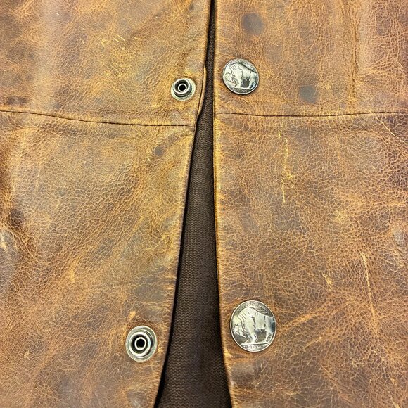 Vintage Coronado Leather Holster Vest 2XL, Buffalo Nickel Snaps, Brown - Picture 10 of 11